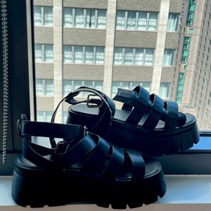 Black Platform Gladiator Sandals